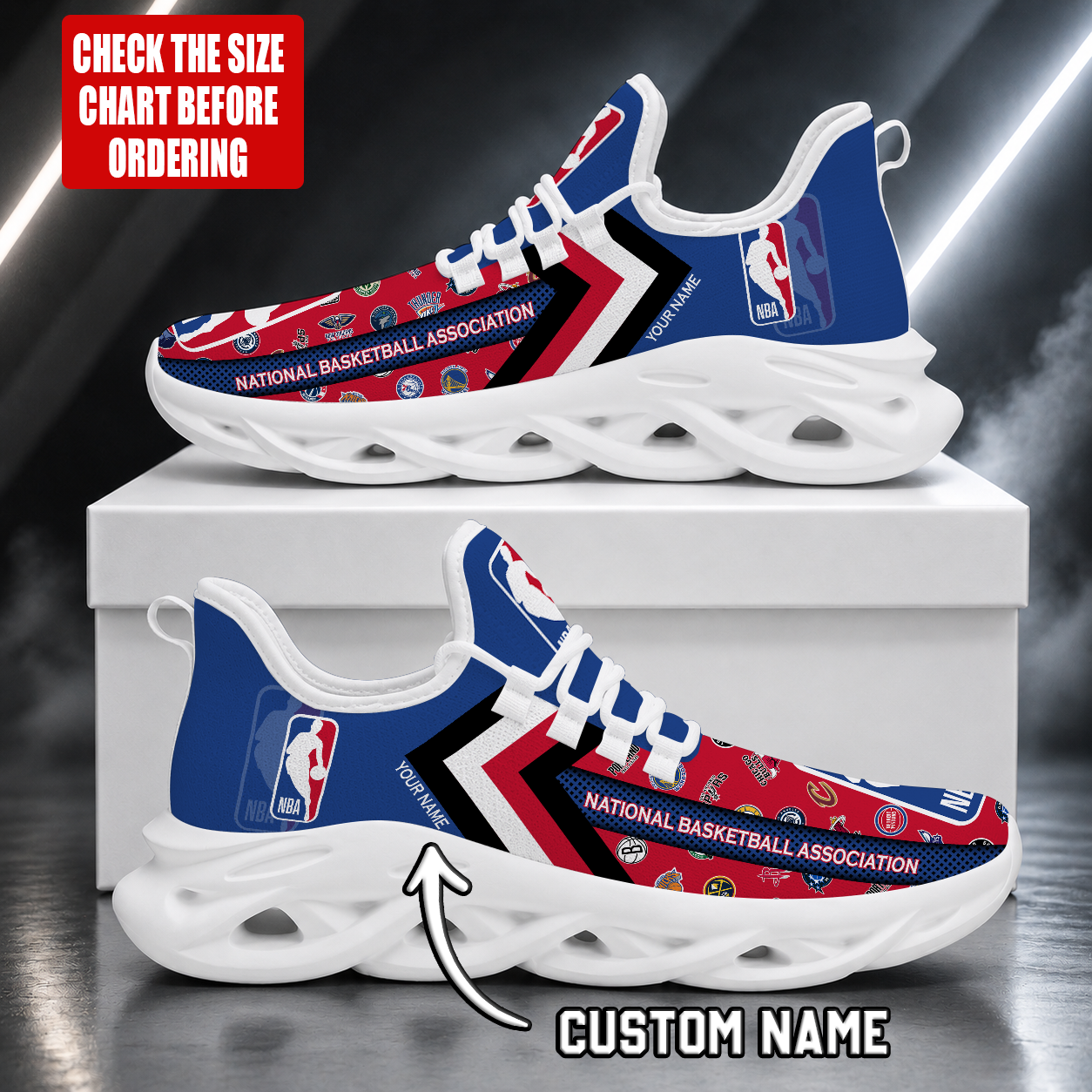 FINAL SALE - NEW CUSTOMIZED NBA32 NBA ALL TEAMS MAX SOUL SHOES