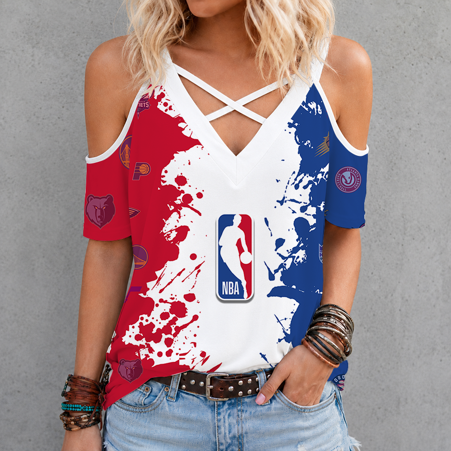 [HOT DEAL] NEW CUSTOMIZED NBA32 NBA ALL TEAMS CRISS CROSS V-NECK TOP