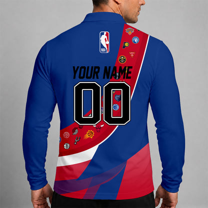 [HOT DEAL] NEW CUSTOMIZED NBA32 ALL TEAMS MEN LONG SLEEVE POLO