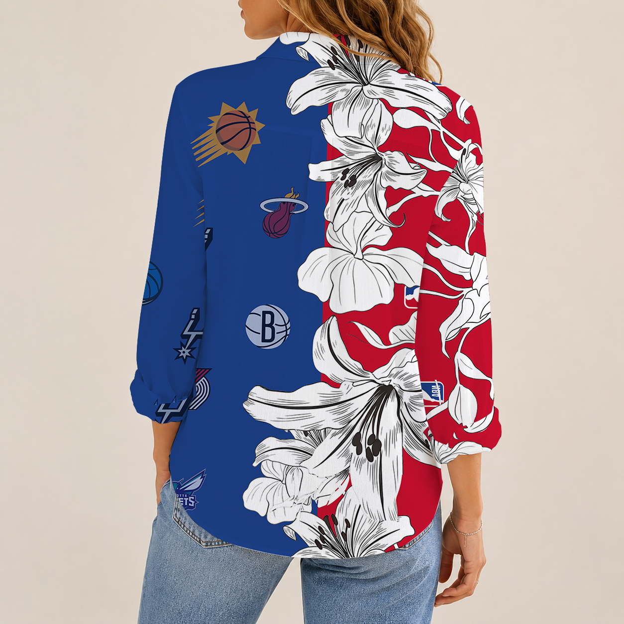 [HOT DEAL] NEW CUSTOMIZED NBA32 NBA ALL TEAMS WOMEN CASUAL SHIRT FOR FAN