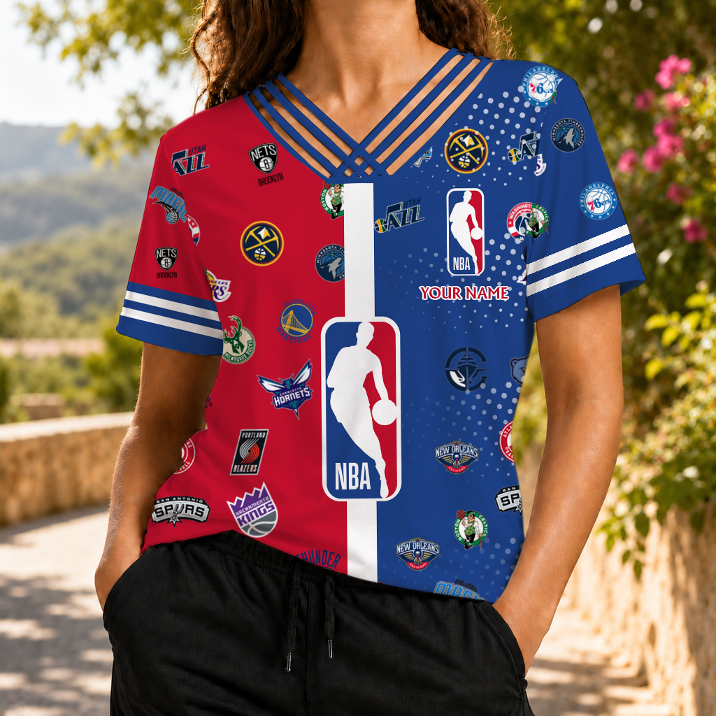 LIMITED EDITON - NEW CUSTOMIZED NBA32 ALL TEAMS V-NECK SHIRT