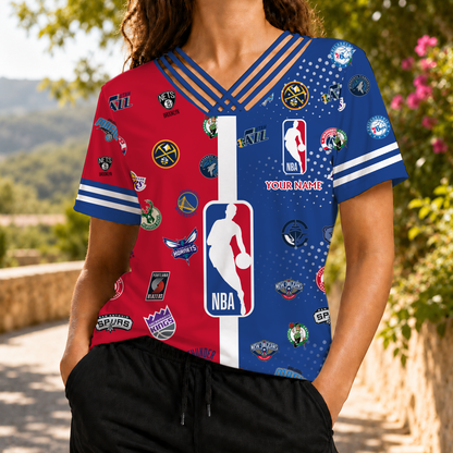 LIMITED EDITON - NEW CUSTOMIZED NBA32 ALL TEAMS V-NECK SHIRT