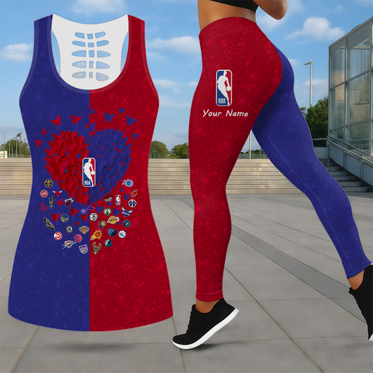 LIMITED EDITION - NEW CUSTOMIZED NBA32 NBA ALL TEAMS LEGGINGS & HOLLOW TANK TOP SET