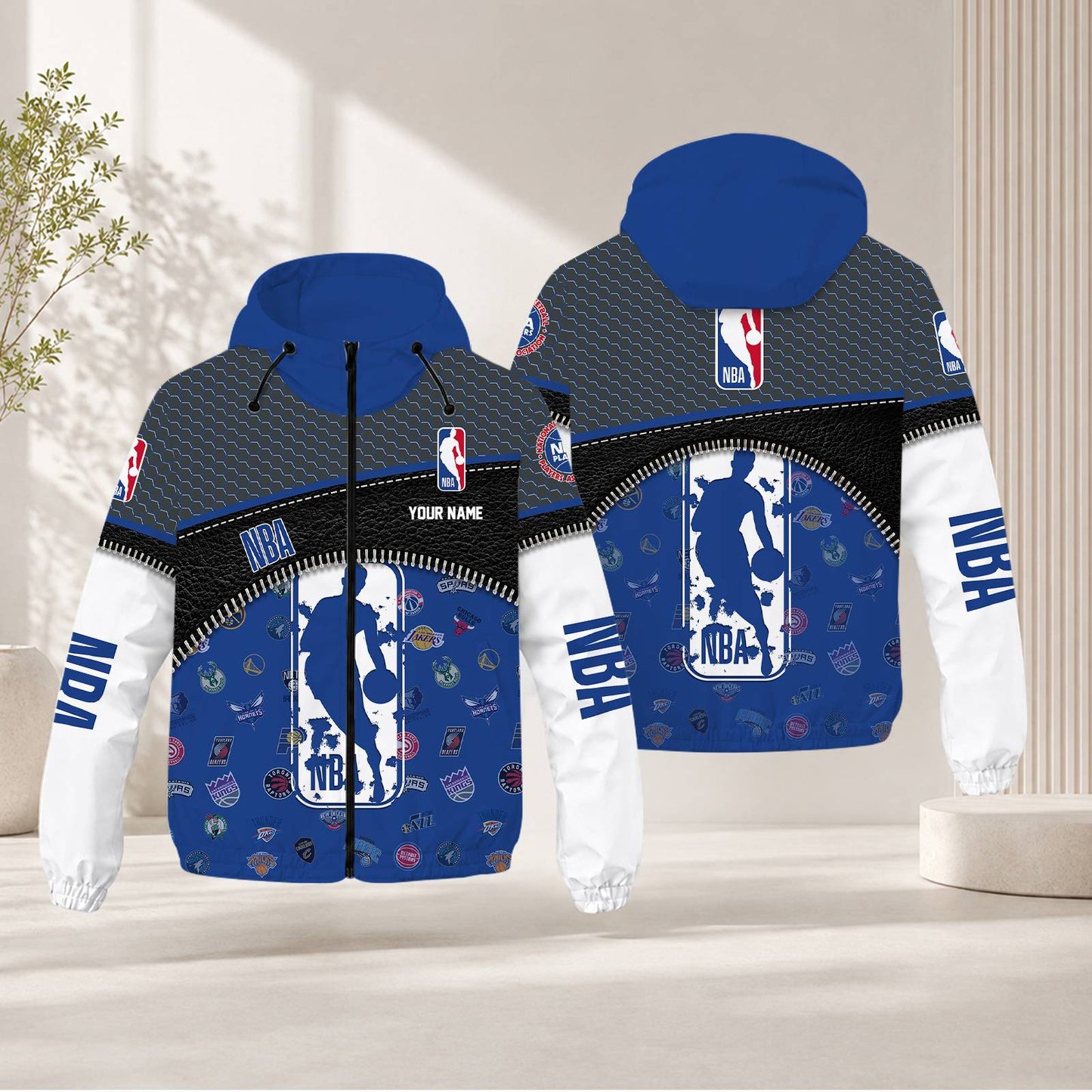 LIMITED EDITION - NEW CUSTOMIZED NBA32 BKA NBA ALL TEAMS WINDBREAKER JACKET