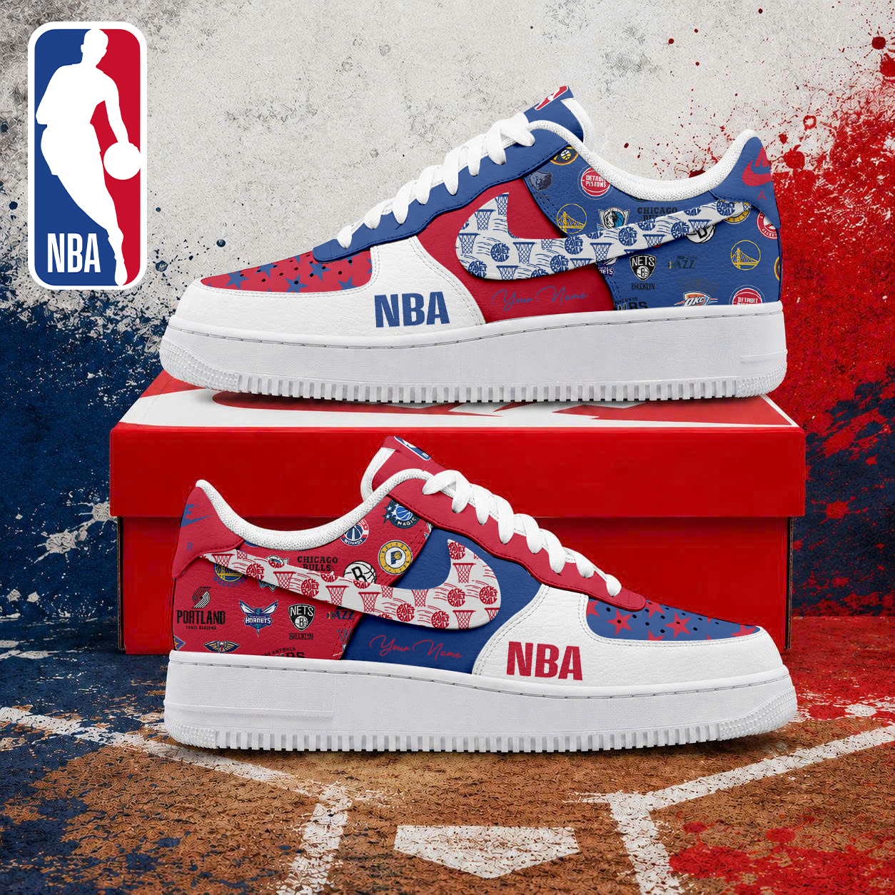 LIMITED EDITION - NEW CUSTOMIZED NBA32 NBA ALL TEAMS AF1 SNEAKERS