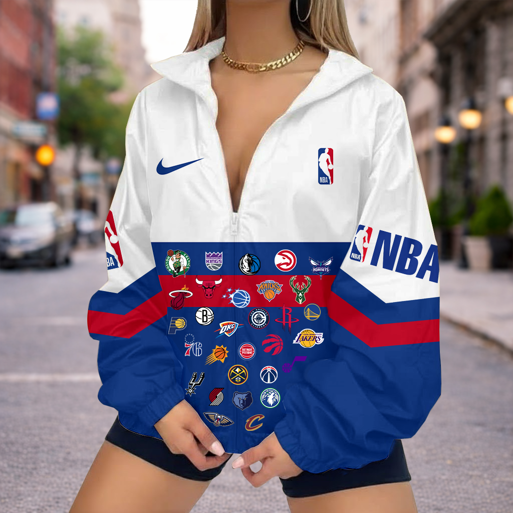 VIRAL EDITION - NEW CUSTOMIZED NBA32 ALL TEAMS V-NECK ZIPPER SWEATSHIRT JACKET