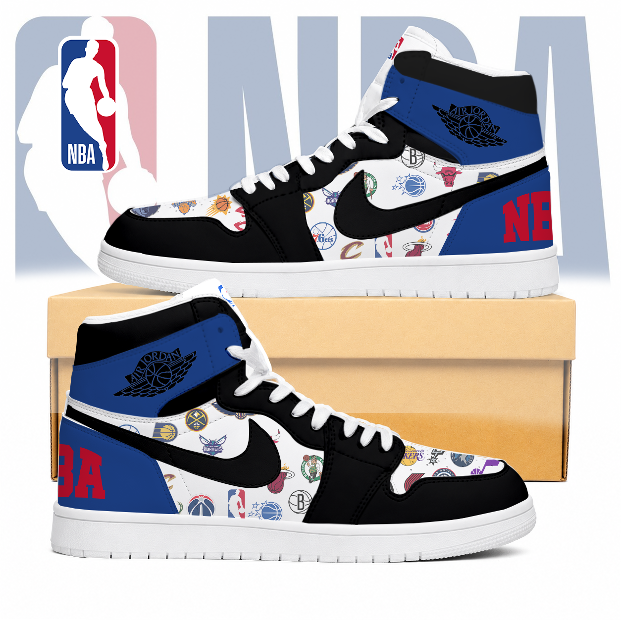 LIMITED EDITION - NEW CUSTOMIZED NBA32 NBA ALL TEAMS AIR JORDAN SNEAKERS