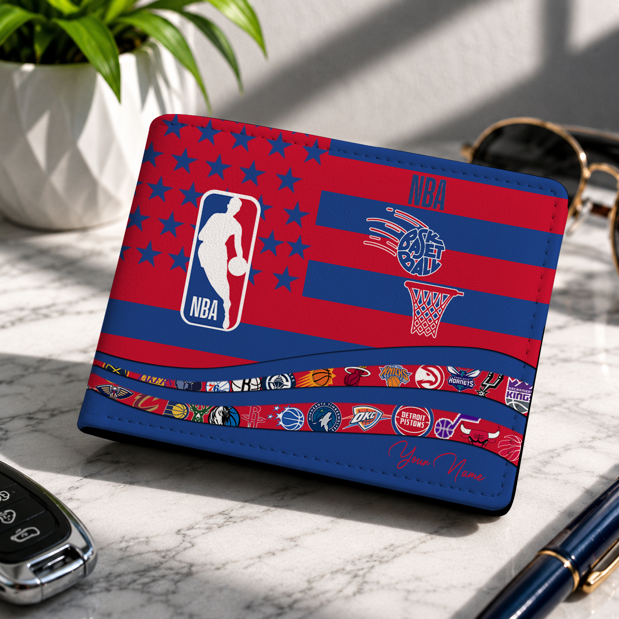 SPECIAL EDITION - NEW CUSTOMIZED NBA32 NBA ALL TEAMS LEATHER WALLET