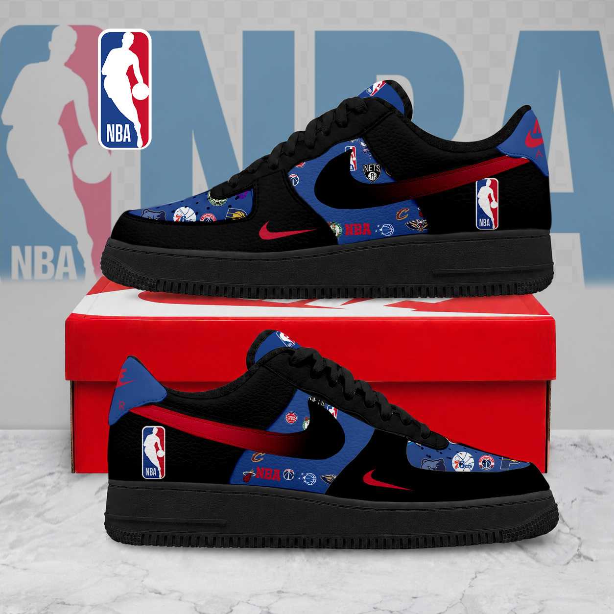 LIMITED EDITION - NEW CUSTOMIZED NBA32 BKA NBA ALL TEAMS AF1 SNEAKERS