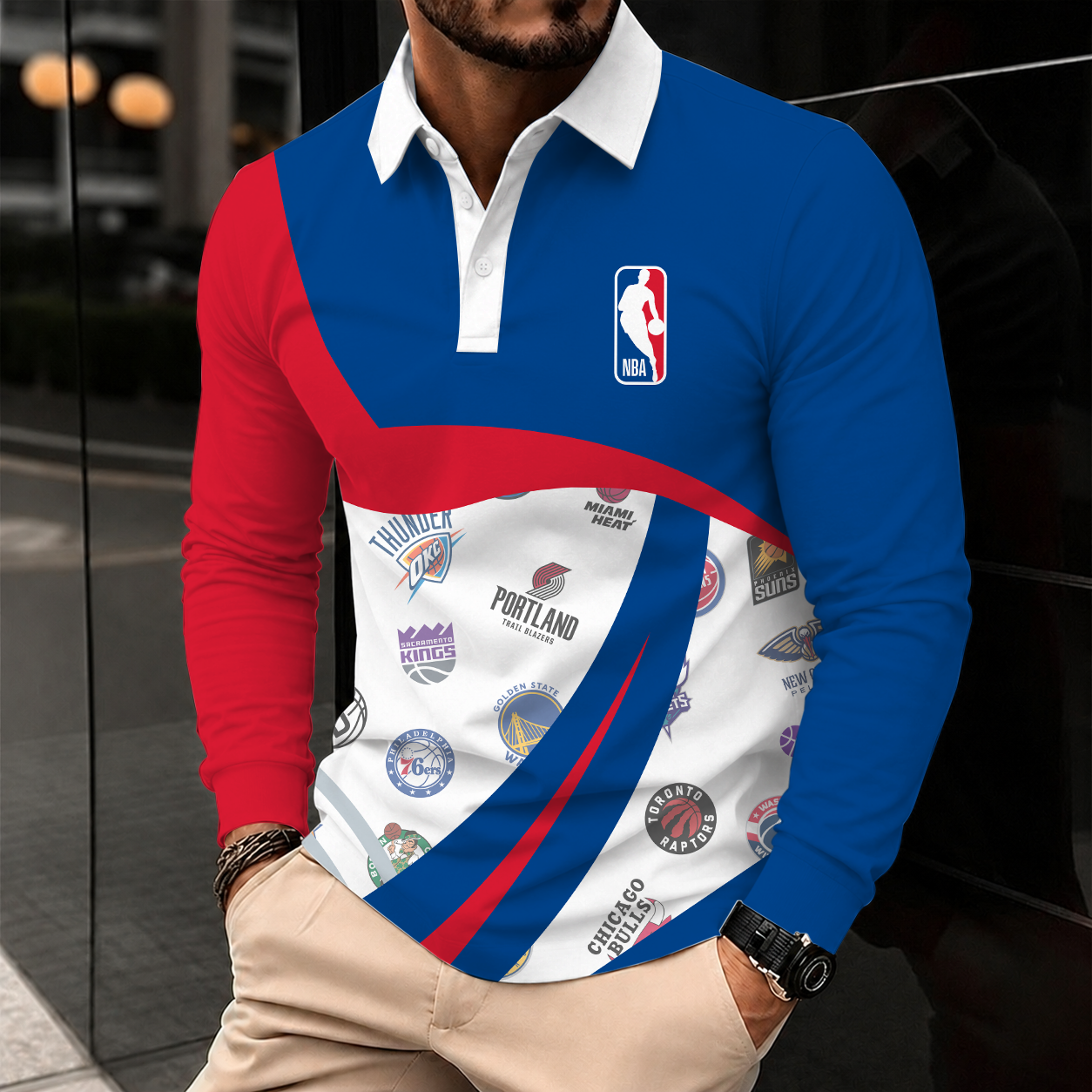 [HOT DEAL] NEW CUSTOMIZED NBA32 ALL TEAMS MEN LONG SLEEVE POLO