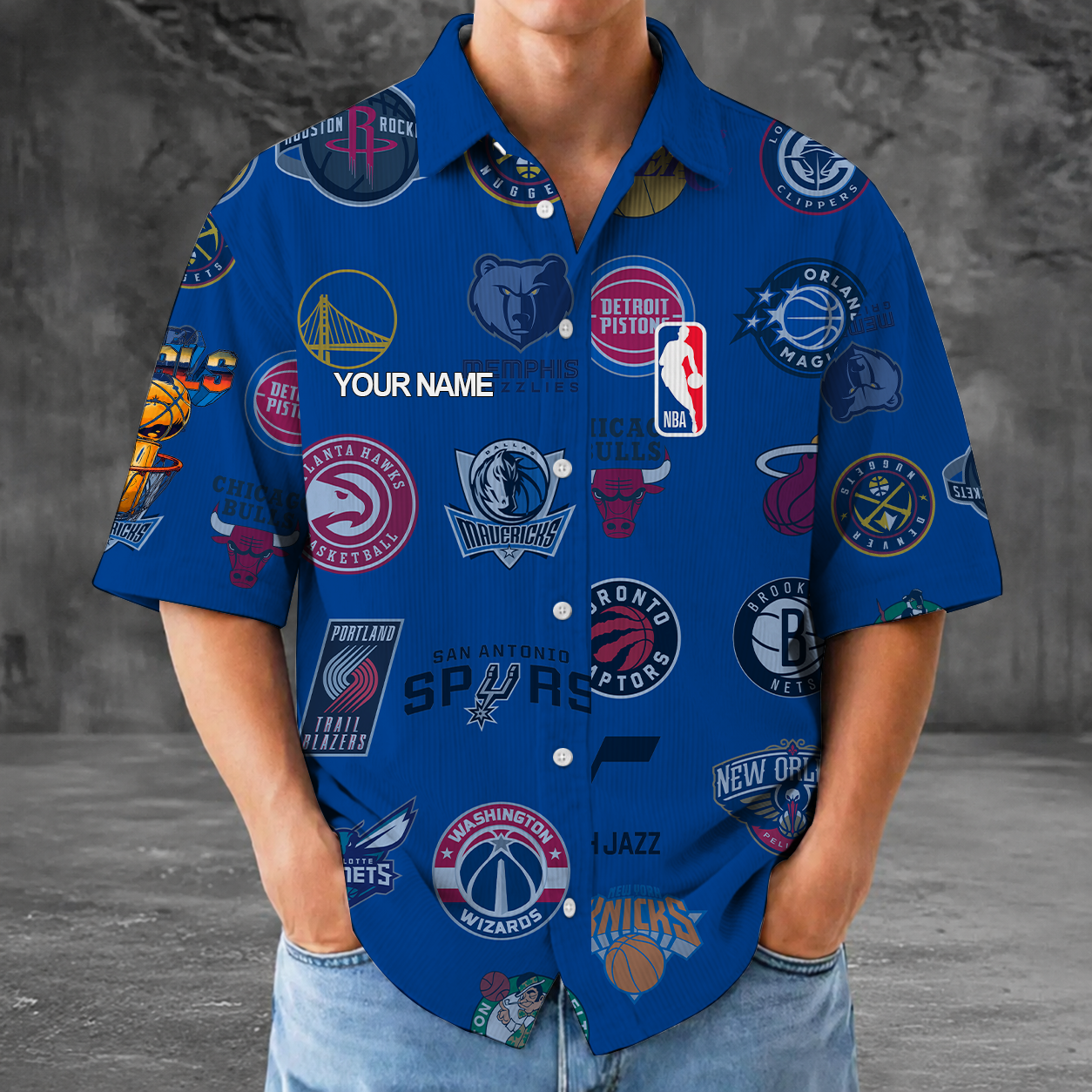 [HOT DEAL] NEW CUSTOMIZED NBA32 NBA ALL TEAMS SEERSUCKER BUTTON SHIRT