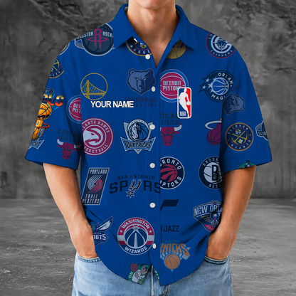 [HOT DEAL] NEW CUSTOMIZED NBA32 NBA ALL TEAMS SEERSUCKER BUTTON SHIRT