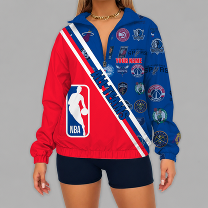 [HOT DEAL] NEW CUSTOMIZED NBA32 ALL TEAMS V-NECK ZIPPER SWEATSHIRT JACKET
