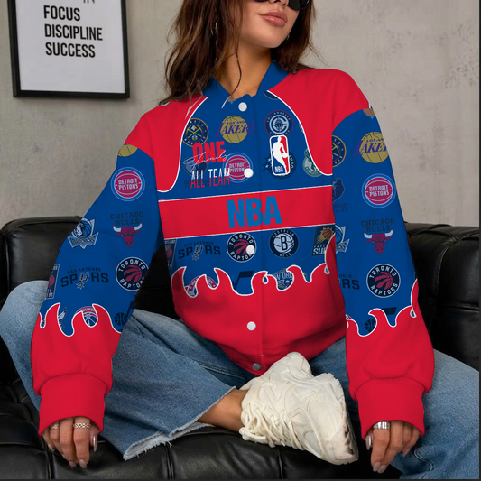 LIMITED EDITION - NEW CUSTOMIZED NBA32 NBA ALL TEAMS BASEBALL JACKET, SATIN VARSITY JACKET