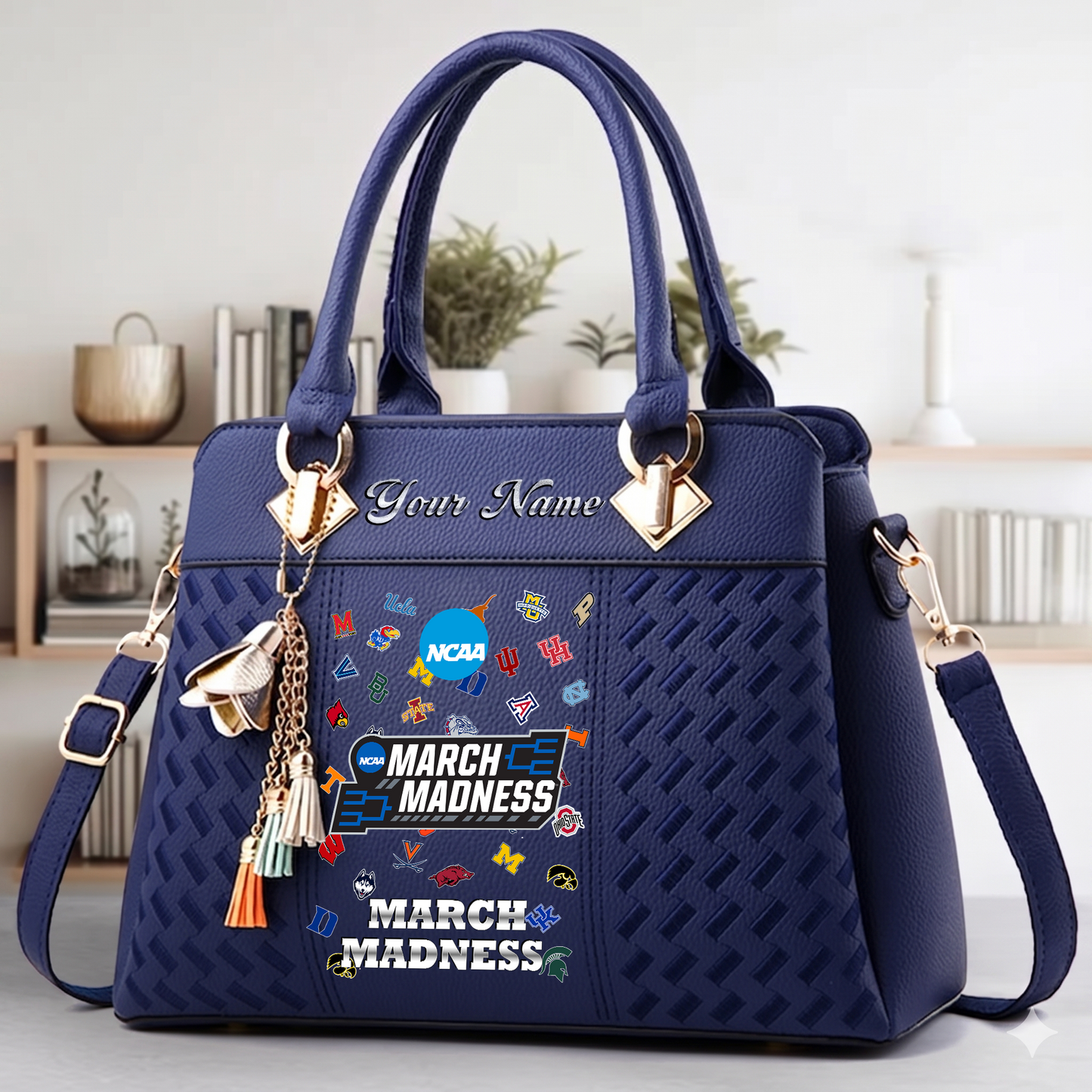 LIMITED EDITION - NEW CUSTOMIZED NCAA MAM32 MAM ALL TEAMS ZIP HANDBAG MULTICOLOR