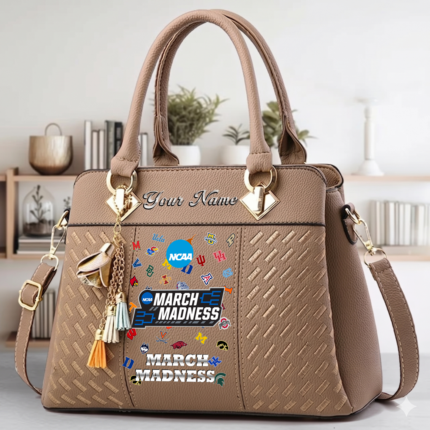 LIMITED EDITION - NEW CUSTOMIZED NCAA MAM32 MAM ALL TEAMS ZIP HANDBAG MULTICOLOR