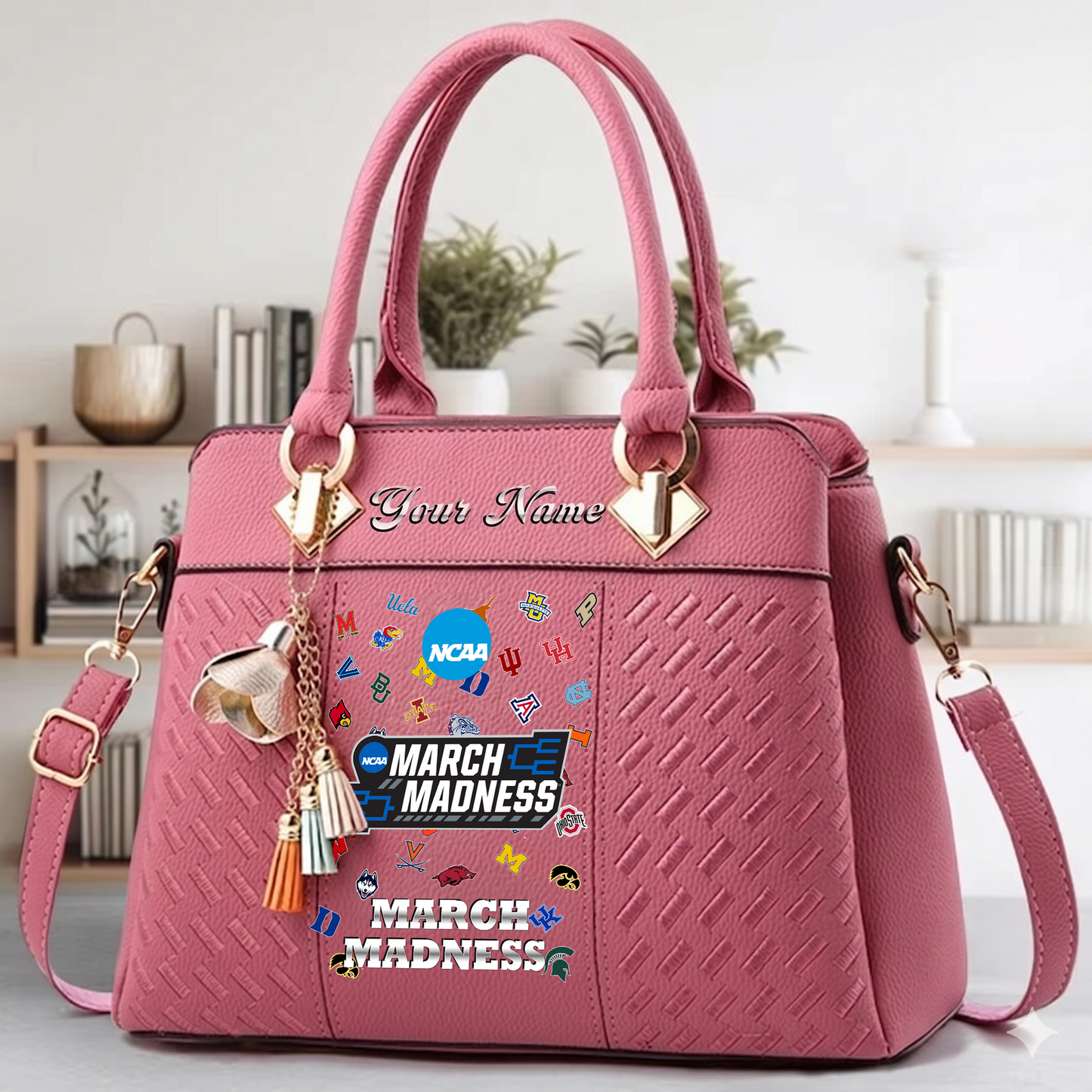 LIMITED EDITION - NEW CUSTOMIZED NCAA MAM32 MAM ALL TEAMS ZIP HANDBAG MULTICOLOR