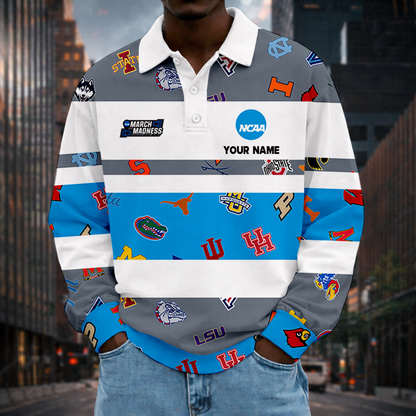 LIMITED EDITION - NEW CUSTOMIZED NCAA32 MAM ALL TEAMS UNISEX LONG SLEEVE POLO