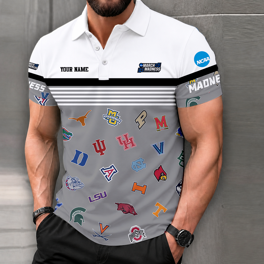 LIMITED EDITION - NEW CUSTOMIZED NCAA MAM32 BKM MAM ALL TEAMS POLO SHIRT