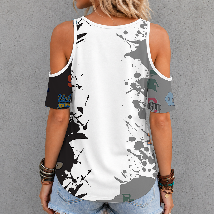 [FAN FAVORITE] NEW CUSTOMIZED NCAA MAM32 BKM ALL TEAMS CRISS CROSS V-NECK TOP