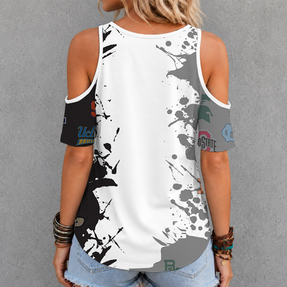 [FAN FAVORITE] NEW CUSTOMIZED NCAA MAM32 BKM ALL TEAMS CRISS CROSS V-NECK TOP