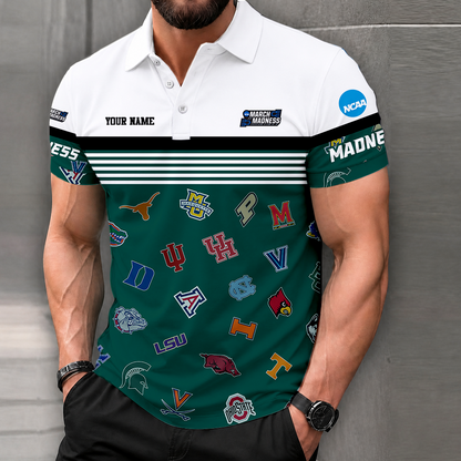 LIMITED EDITION - NEW CUSTOMIZED NCAA MAM32 BKM MAM ALL TEAMS POLO SHIRT