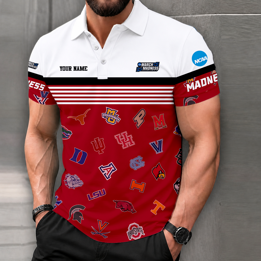 LIMITED EDITION - NEW CUSTOMIZED NCAA MAM32 BKM MAM ALL TEAMS POLO SHIRT