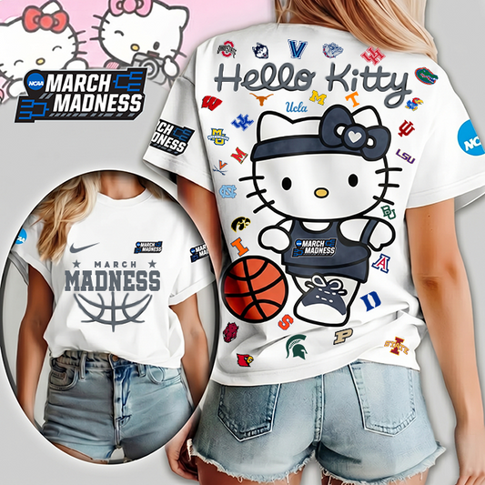 LIMITED EDITION - NEW CUSTOMIZED NCAA32 MAM ALL TEAMS HELLO KITTY T-SHIRT, SWEATSHIRT, HOODIE & ZIP HOODIE