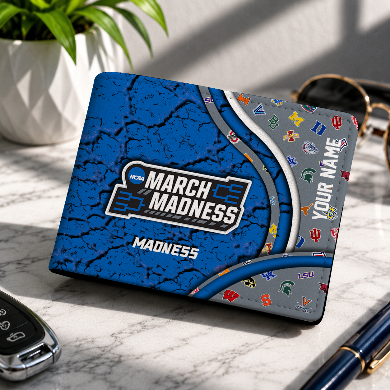 FINAL CLEARANCE - NEW CUSTOMIZED NCAA32 MAM ALL TEAMS LEATHER WALLET