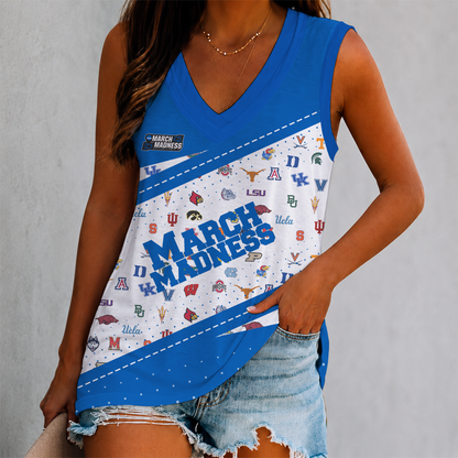 EXCLUSIVE EDITION - NEW CUSTOMIZED NCAA MAM32 ALL TEAMS WOMEN'S V-NECK TANK TOP