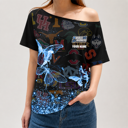 [FAN FAVORITE] NEW CUSTOMIZED NCAA MAM32 BKM ALL TEAMS STRAPPY OFF-SHOULDER SHIRT