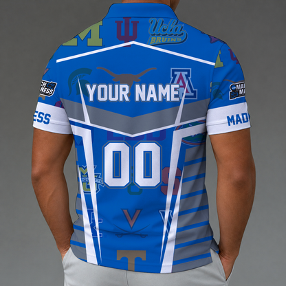 [FAN FAVORITE] NEW CUSTOMIZED NCAA MAM32 BKM ALL TEAMS STRAPPY POLO SHIRT