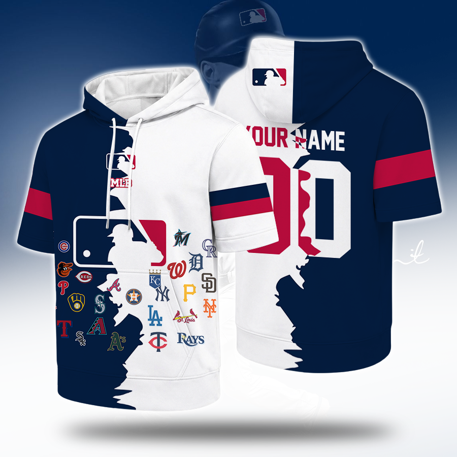 LIMITED EDITION - NEW CUSTOMIZED MLB32 ALL TEAMS SHORT SLEEVE HOODIE