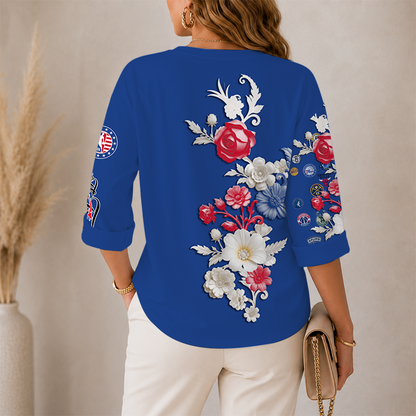 [HOT DEAL] NEW CUSTOMIZED NBA32 NBA ALL TEAMS WOMEN'S V-NECK LONG SLEEVE SHIRT