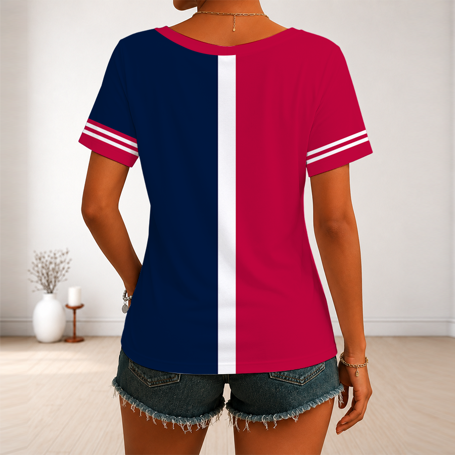 LIMITED EDITION - NEW CUSTOMIZED MLB32 MLB ALL TEAMS V-NECK FEMALE SHIRT