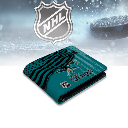 [SUPER SALE ] NEW CUSTOMIZED NHL32 SJS SAN JOSE SHARKS LEATHER WALLET