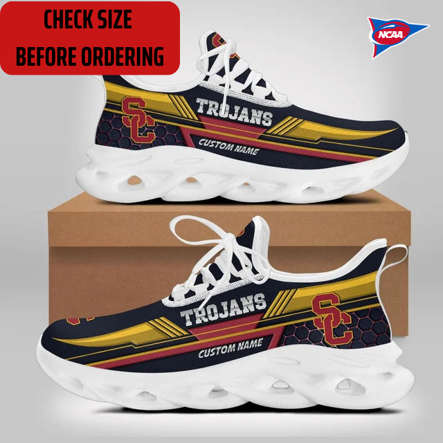 ELITE EDITION - NEW CUSTOMIZED NCAA FBS32 USC USC TROJANS CLUNKY SNEAKERS