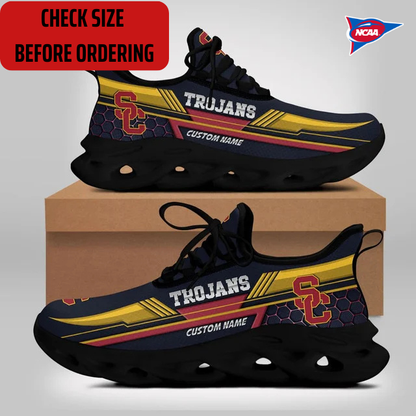 ELITE EDITION - NEW CUSTOMIZED NCAA FBS32 USC USC TROJANS CLUNKY SNEAKERS