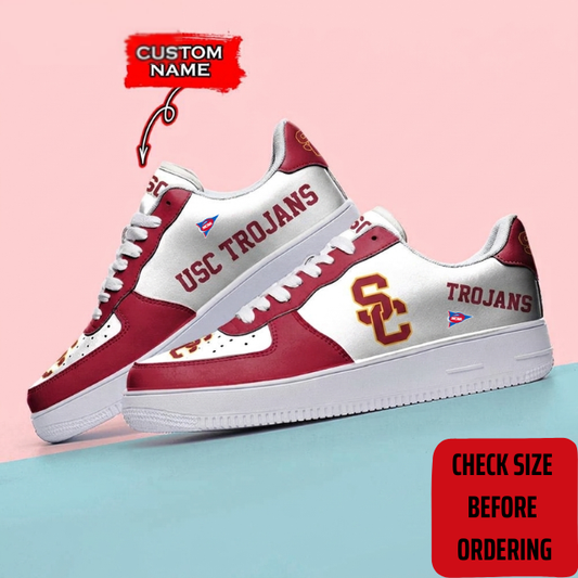 ELITE EDITION - NEW CUSTOMIZED NCAA FBS32 USC USC TROJANS AF1 SHOES