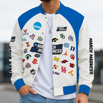 LIMITED EDITION - NEW CUSTOMIZED NCAA MAM32 BKM MAM ALL TEAMS BASEBALL JACKET, SATIN VARSITY JACKET