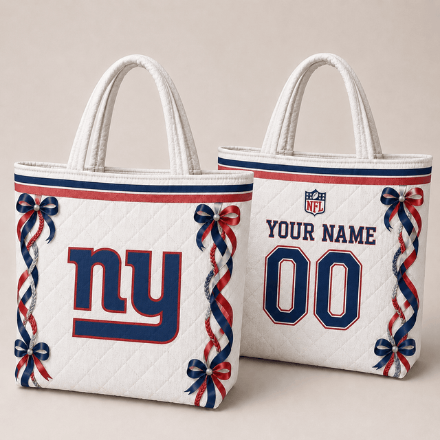 SPECIAL EDITION - NEW CUSTOMIZED NFL32 NYG NEW YORK GIANTS QUILTED TOTE BAG