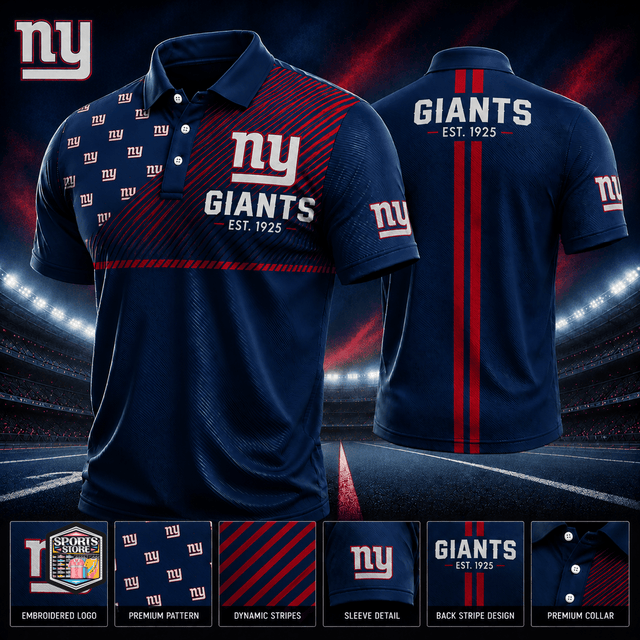 VIRAL EDITION - NEW CUSTOMIZED NFL32 NYG NEW YORK GIANTS POLO SHIRT, ZIP POLO SHIRT & T-SHIRTS