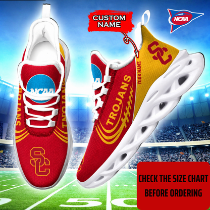 ELITE EDITION - NEW CUSTOMIZED NCAA FBS32 USC USC TROJANS CLUNKY SNEAKERS