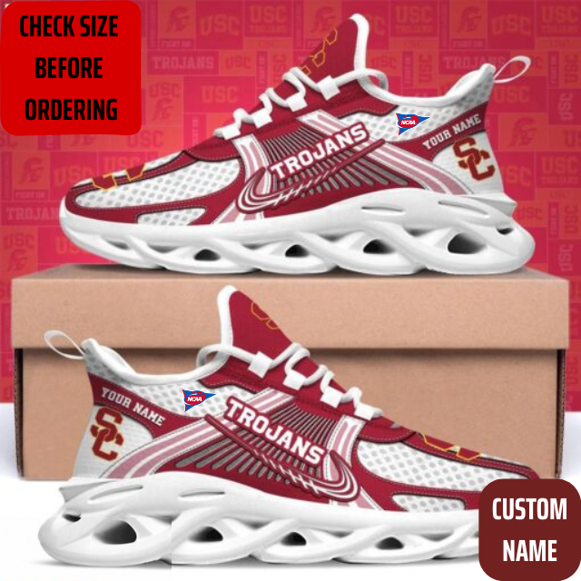 VIRAL EDITION - NEW CUSTOMIZED NCAA FBS32 USC USC TROJANS CLUNKY SNEAKERS