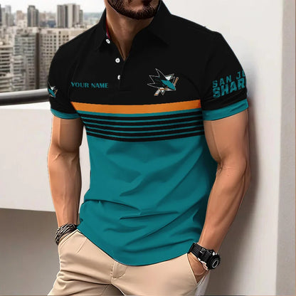 VIRAL EDITION - NEW CUSTOMIZED NHL32 SJS SAN JOSE SHARKS POLO SHIRT, ZIP POLO SHIRT & T-SHIRTS