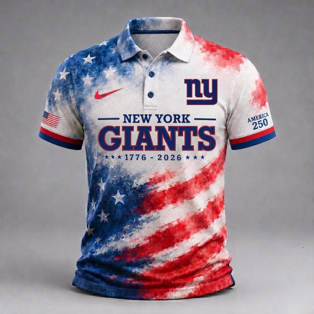 MEGA SALE - NEW CUSTOMIZED NFL32 NYG NEW YORK GIANTS USA 250TH ANNIVERSARY POLO SHIRT, ZIP POLO SHIRT & T-SHIRTS