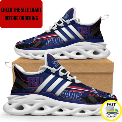 EXCLUSIVE EDITION - NEW CUSTOMIZED NFL32 NYG NEW YORK GIANTS MAX SOUL SHOES