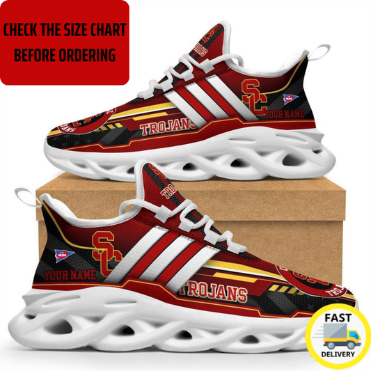 ELITE EDITION - NEW CUSTOMIZED NCAA FBS32 USC USC TROJANS CLUNKY SNEAKERS