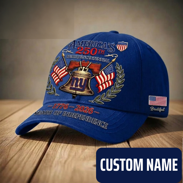 ELITE EDITION - NEW CUSTOMIZED NFL32 NYG NEW YORK GIANTS INDEPENDENCE DAY CAP