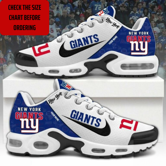 ELITE EDITION - NEW CUSTOMIZED NFL32 NYG NEW YORK GIANTS AIR MAX PLUS SNEAKERS